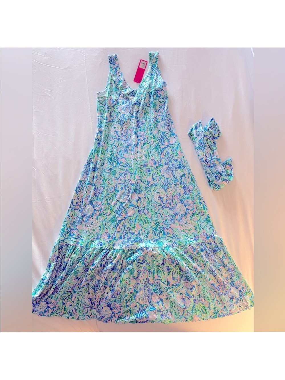 NWT Lilly Pulitzer Madsen Midi Dress XS Soleil It On Me V Neck Jersey belt soft